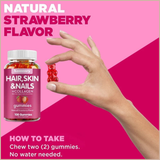 Natural Biotin Gummies – Hair, Skin, Nails & Collagen Support – Antioxidant Beauty Supplement – 100 Gummies